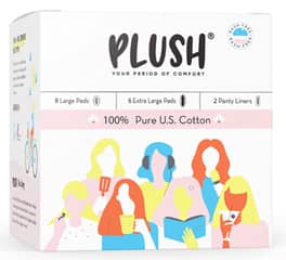 Plush 100% Pure US Cotton Ultra-Thin Rash Free Natural Sanitary Pads