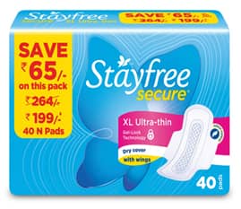 Stayfree Secure X-Large Ultra Thin Dry Cover Sanitary Pads