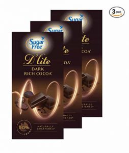 Sugar Free D'lite Rich Cocoa Dark Chocolate Bar 80g (Pack of 3)