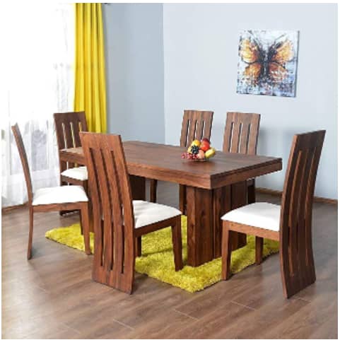 Mamta Decoration Solid Wood 6 -Seater Dining Table Set