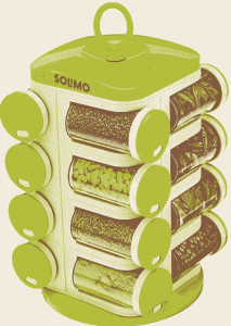 Solimo Revolving Plastic Spice Rack Set