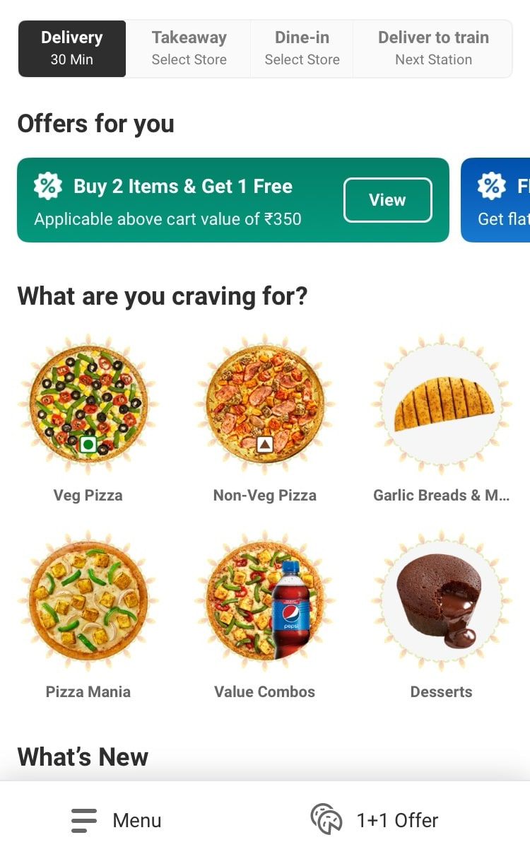 Dominos Pizza Category